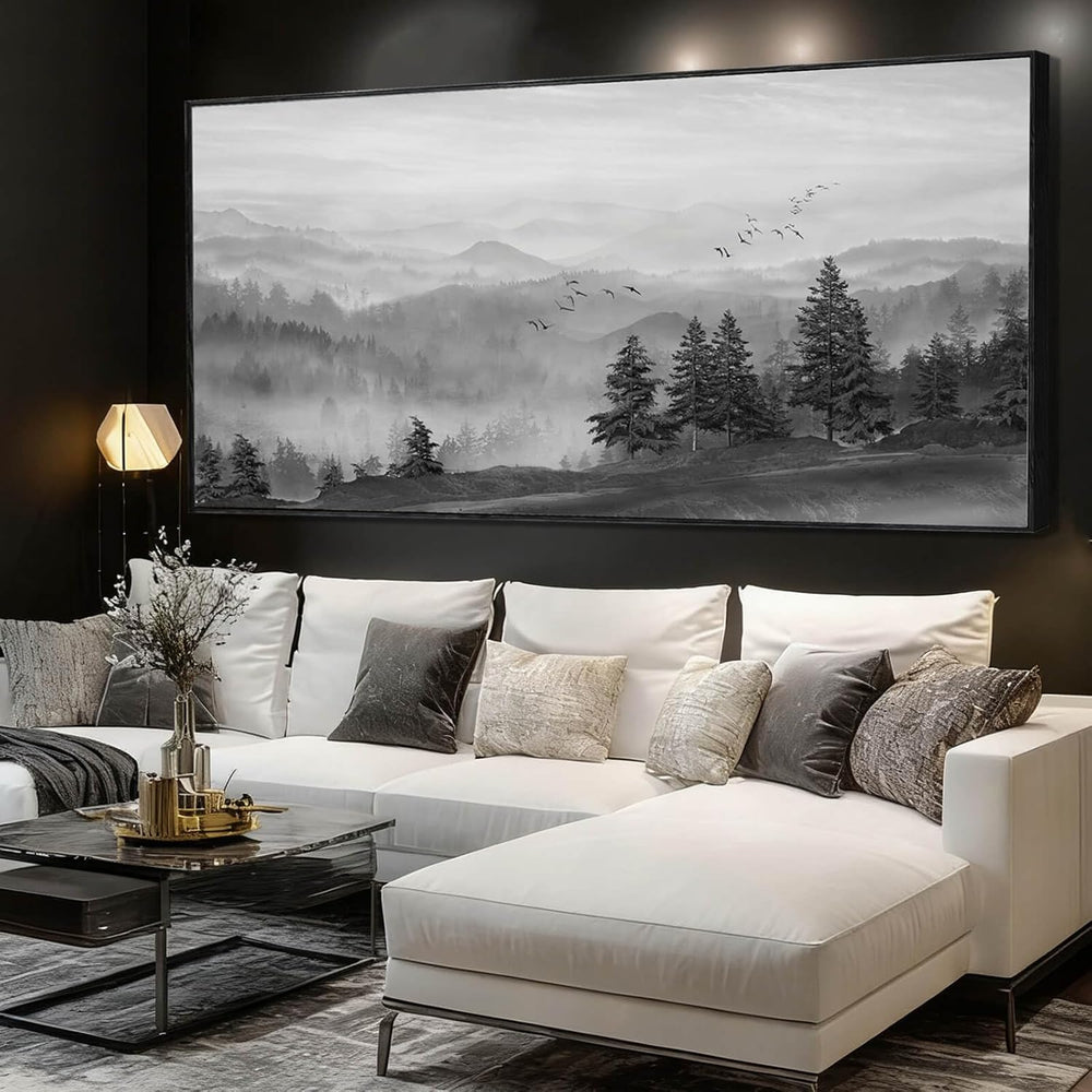 Kureful Tree Wood Wall Decor Mountain Large Wall Art Black Photo Prints 32&qu...