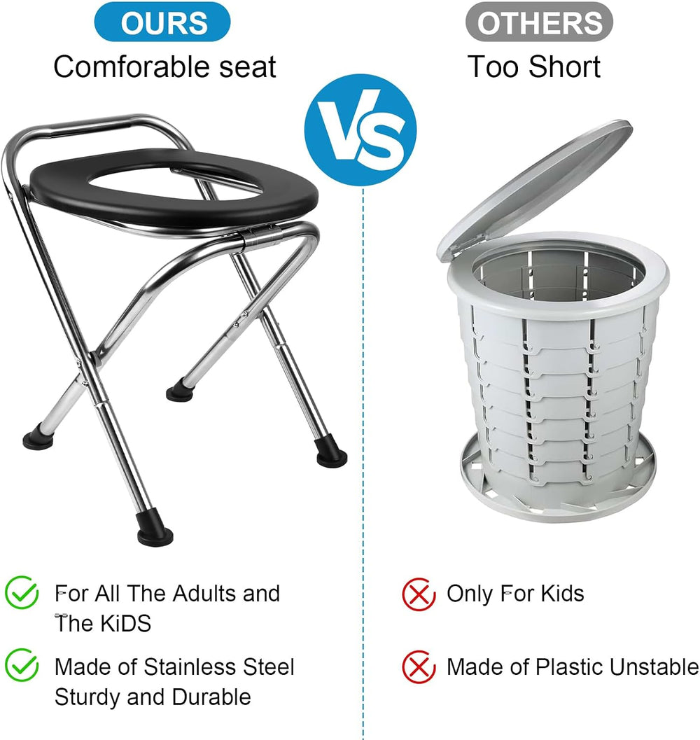 Portable Toilet for Camping, Portable Toilet Seat, Portable Toilet Travel, St...