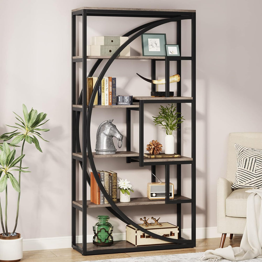 Tribesigns Bookshelf, Industrial 5-Tier Etagere Bookcase, 70.8 inch Tall Book...