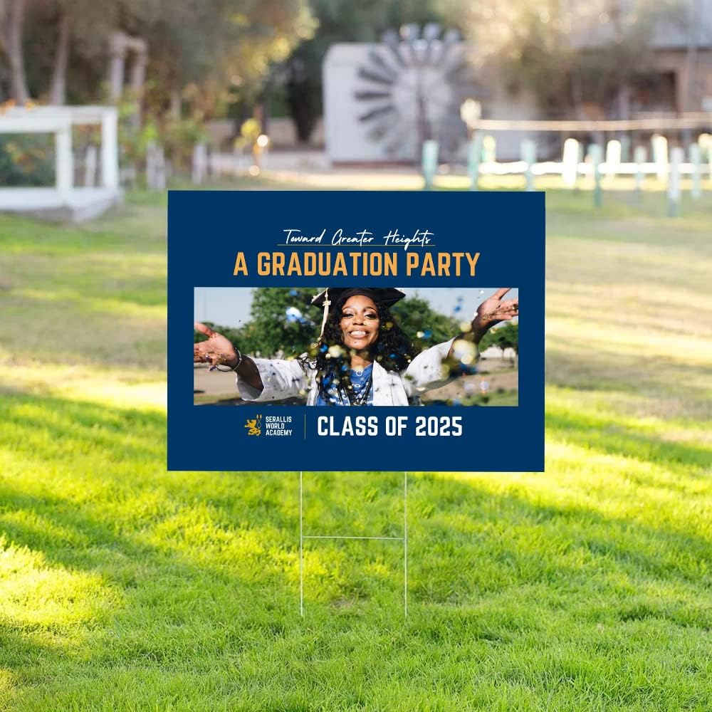 Custom Yard Sign Printing 4mm Coroplast Double Sided graduation yard sign, po...
