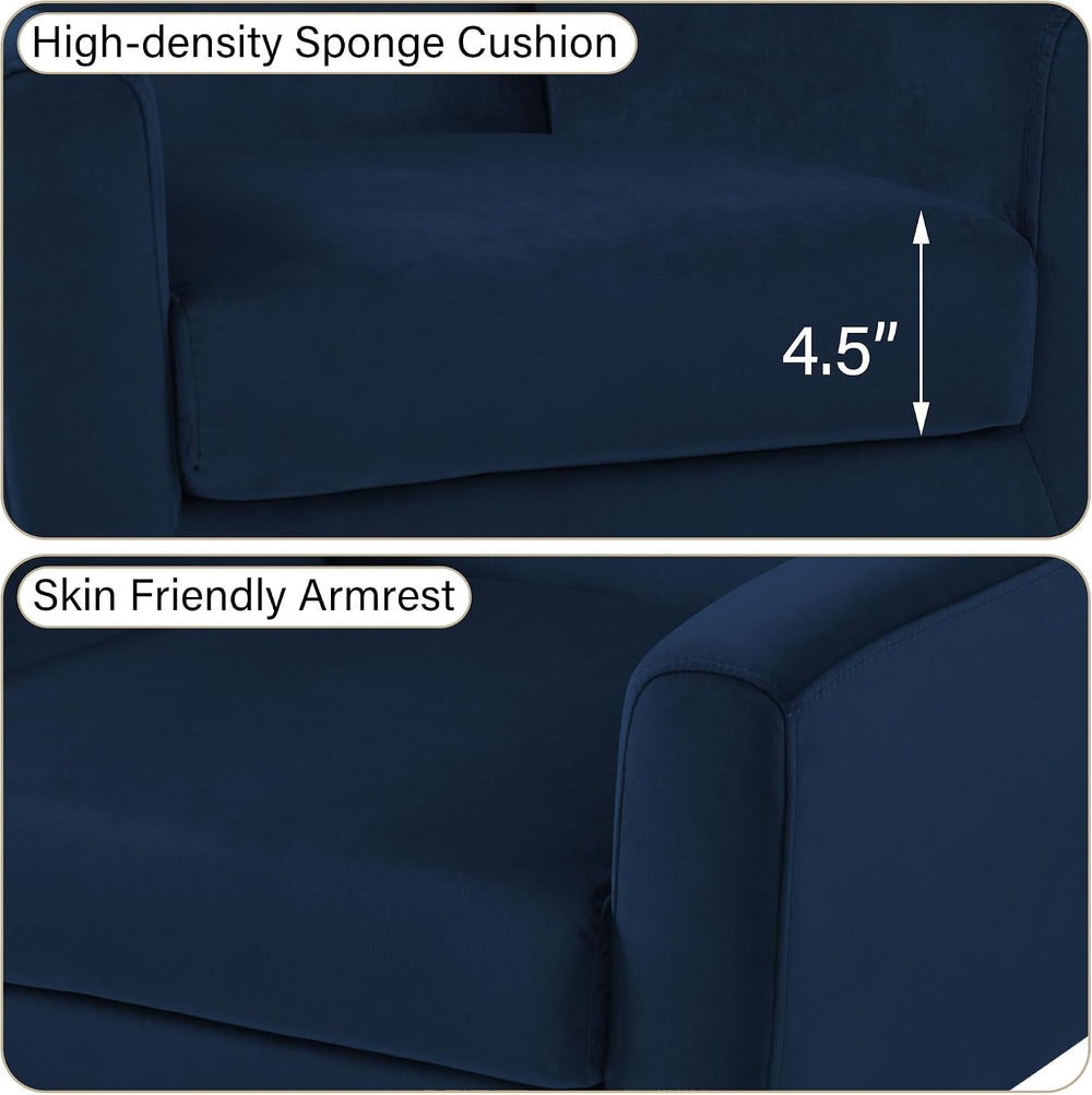 Accent Chairs Set of 2, Comfy Reading Armchair, Royal Blue