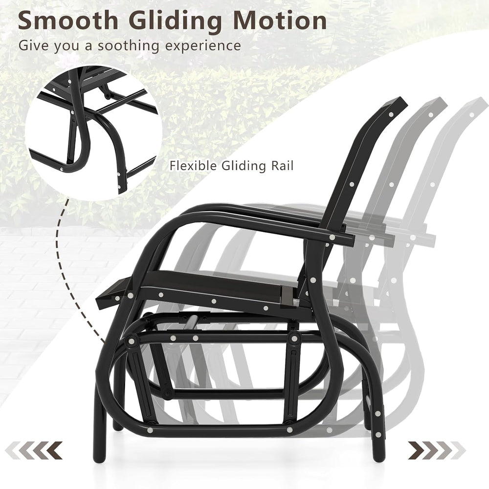 Tangkula Swing Glider Chair, Ergonomic Rocking Chair with Comfortable Fabric,...