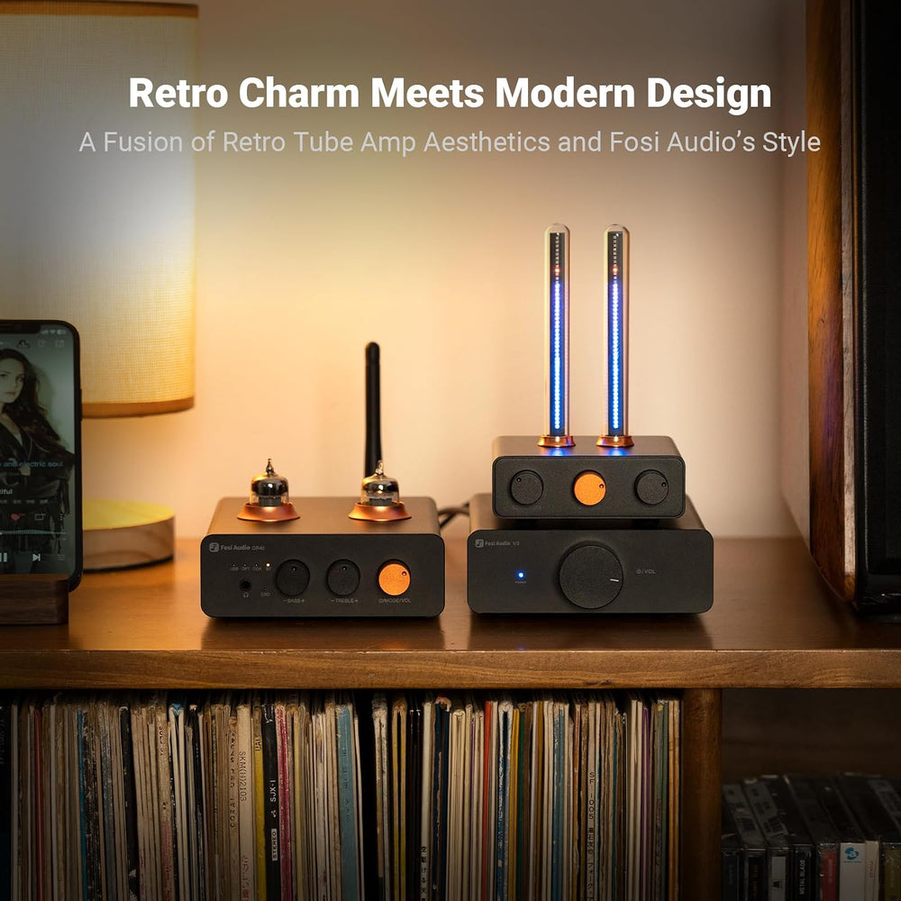 Fosi Audio Music Visualizer, Sound Pickup Spectrum Analyzer, Vintage Tube RGB...