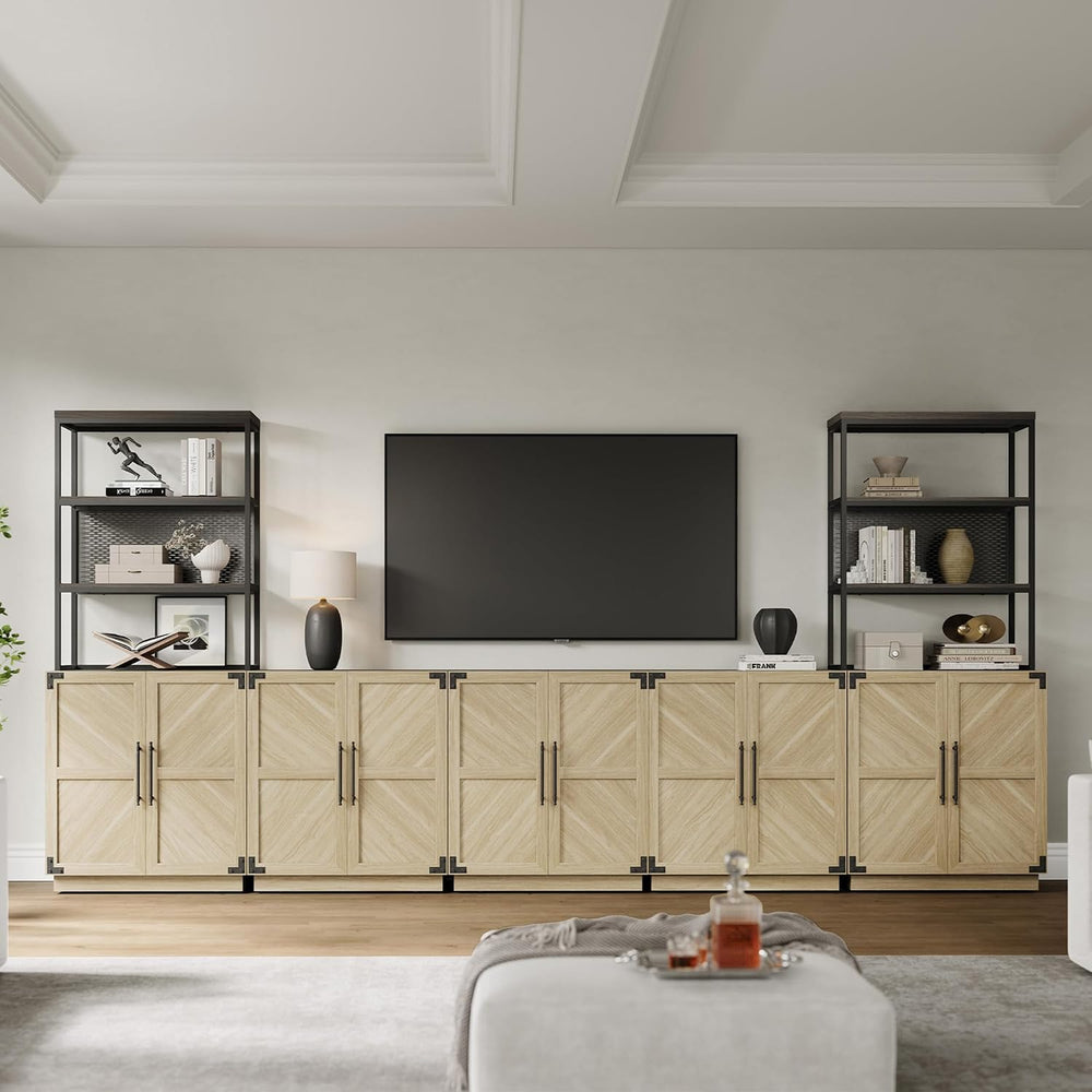 SICOTAS Modern Industrial Sideboard Buffet Cabinet with 2 Doors, Credenza