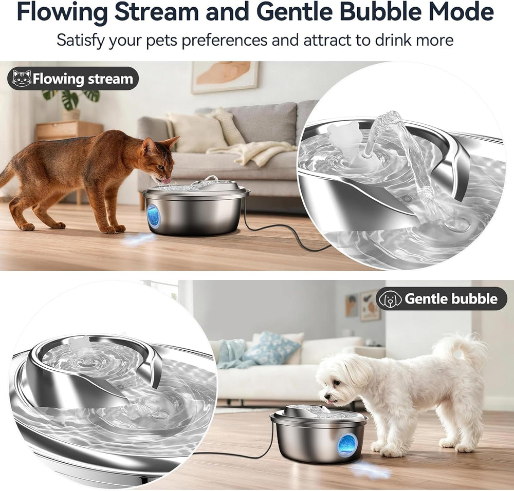 ORSDA Stainless Steel Cat Water Fountain, Automatic Pet Water Fountain, 100oz...