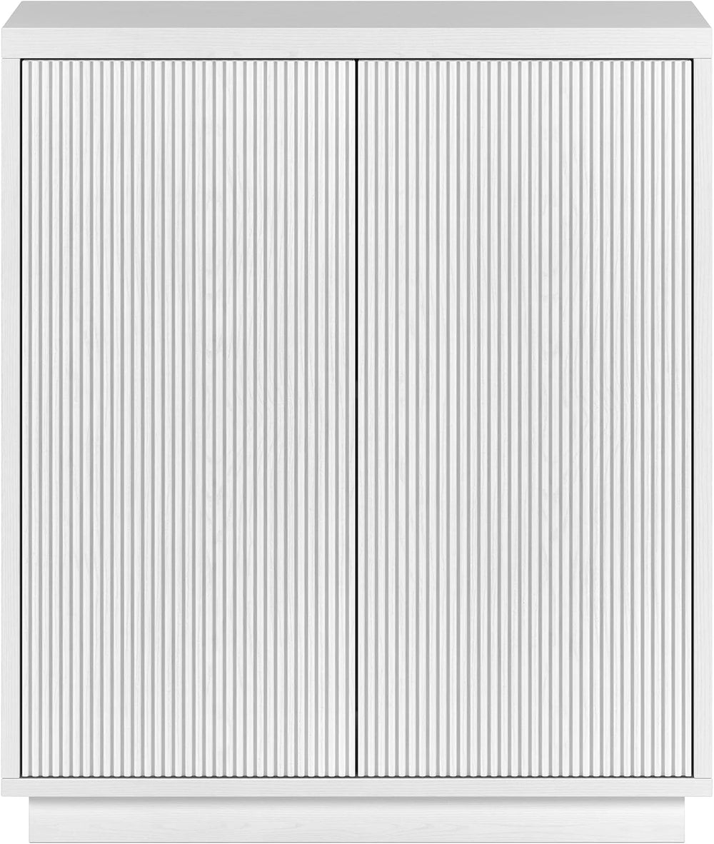 Henn&Hart 28" Fluted Accent Cabinet, Sideboard Buffet, Cloud White
