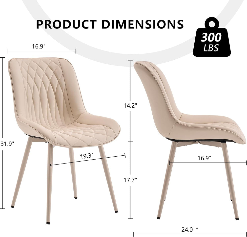 YOUNIKE Dining Chairs Set of 2 Kitchen & Dining Room Chairs Modern Cream