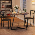 GAOMON Dining Table Set for 2, Kitchen Table and Chairs for 2 with Upholstered Chairs, 3 Piece Dining Room Table Set, Round Kitchen Table Set for Small Space, Apartment, Studio, Rustic Brown