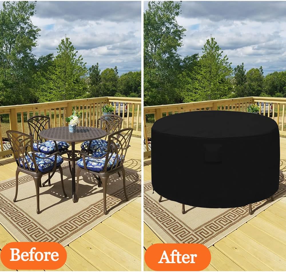 Bar Height Firepit Patio Dining Sets Cover Heavy Duty Waterproof 74 Inch Tall...