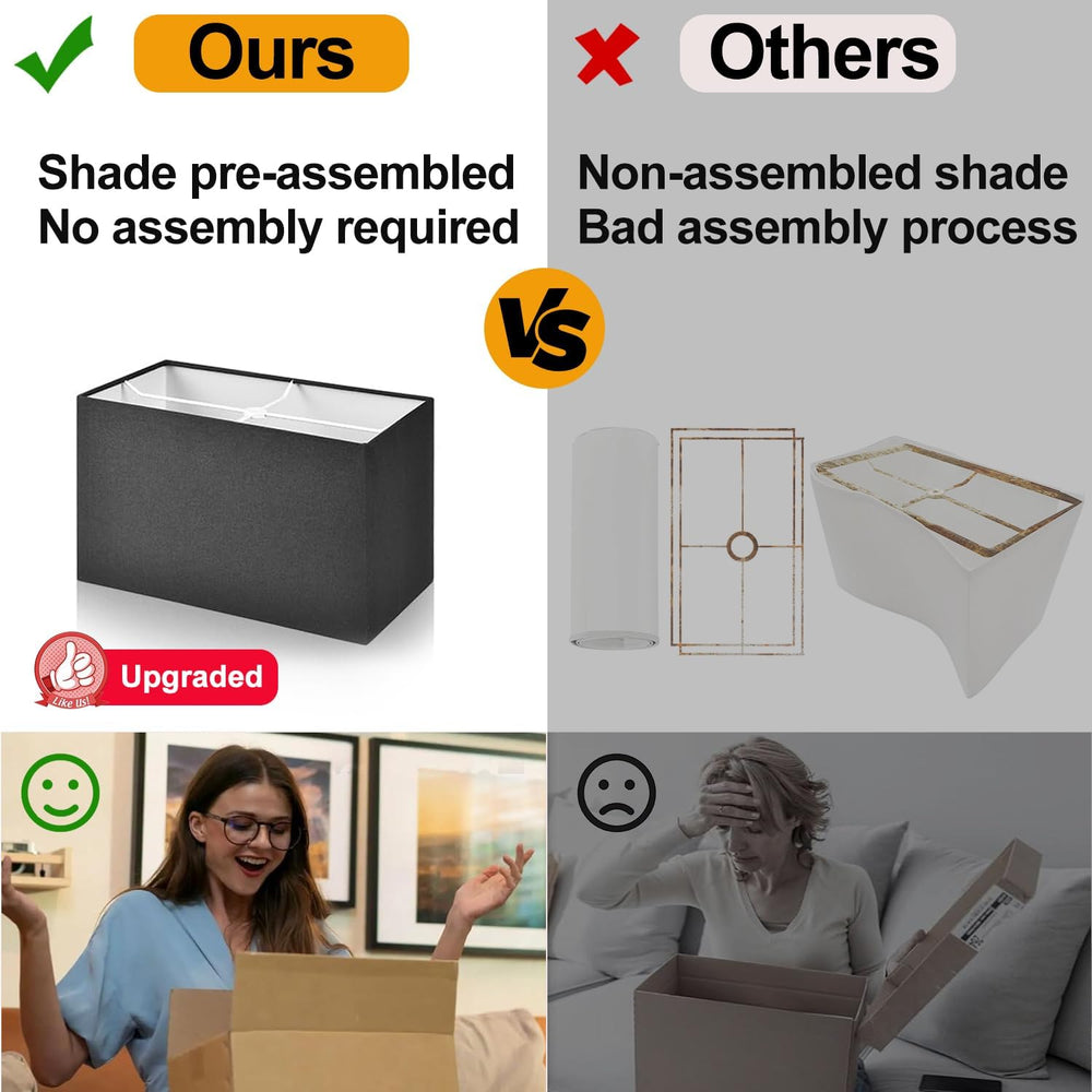 21" Touch Bedside lamps with 2 USB & AC Outlets, 3-Way Dimmable Beds...