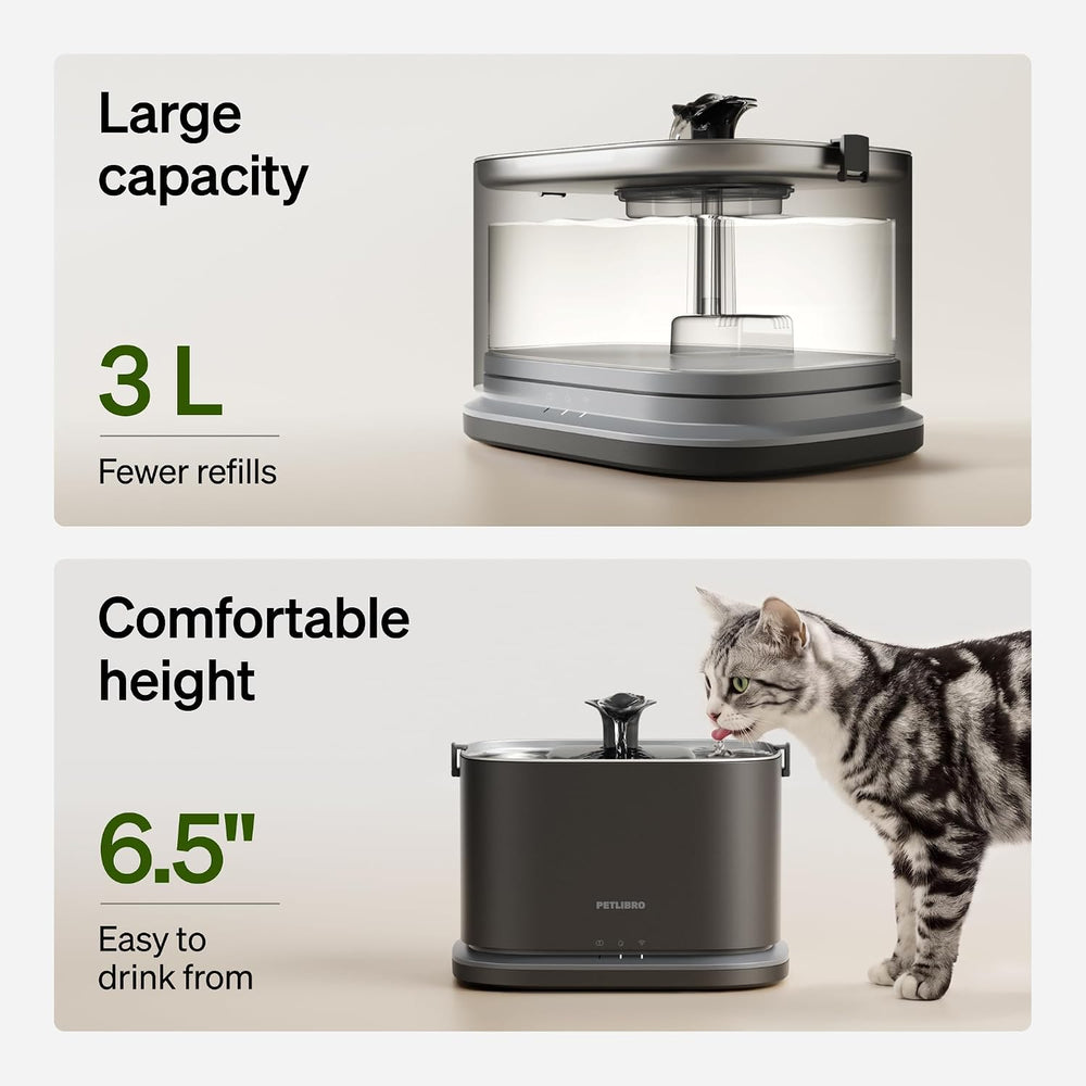 PETLIBRO Upgrade Cat Water Fountain Stainless Steel Tray, Dockstream 2 Cat Fo...