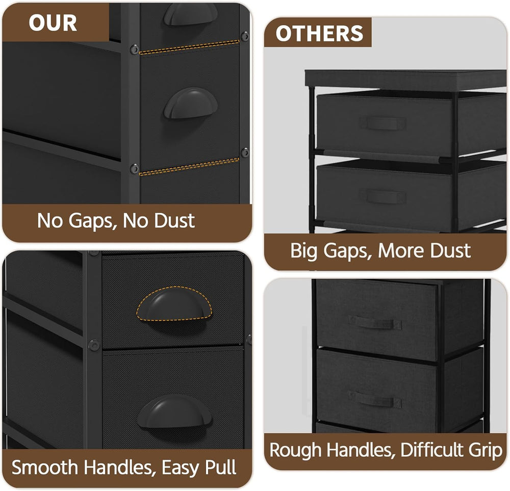 LASZOLA Narrow Cabinet Slim Storage Cart for Bathroom Small Space, Black