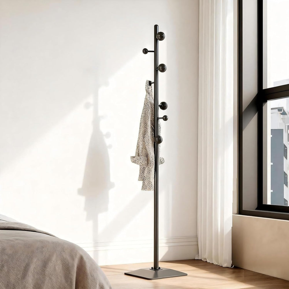 coat rack freestanding,coat rack stand with 7 Hooks and Metal Base for Bags, ...