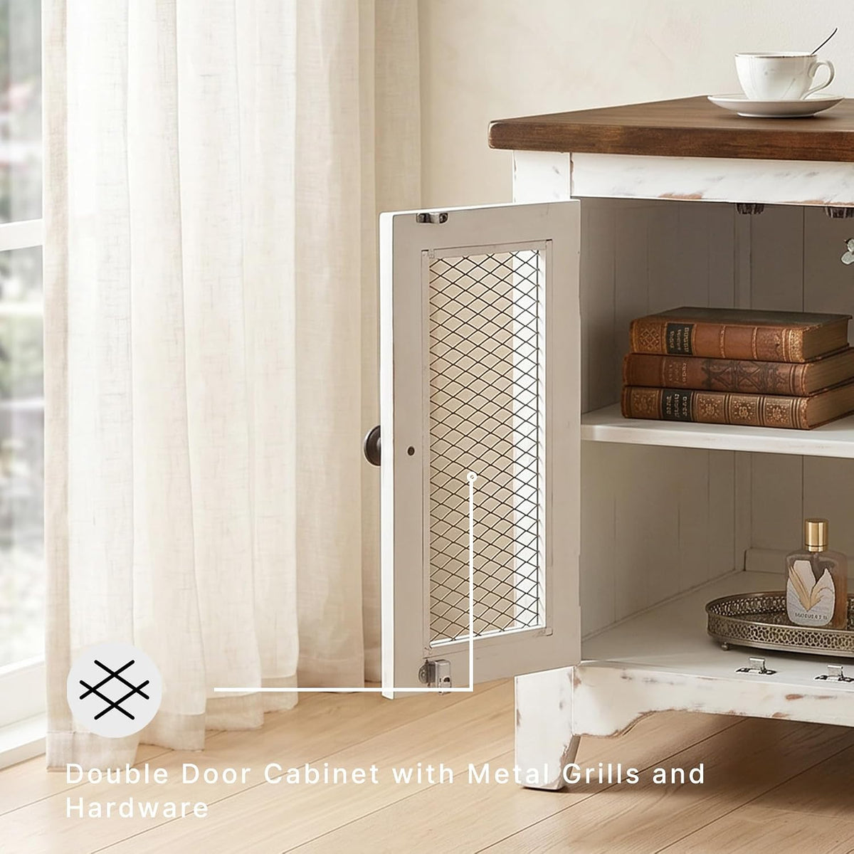 Signature Design by Ashley Wystfield End Table with Storage, White/Brown