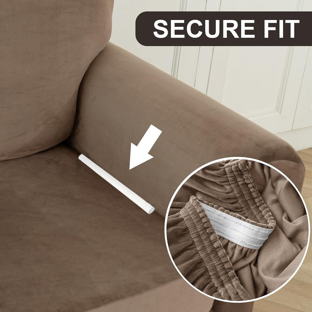 Chair and Ottoman Cover Set, Armchair and Ottoman Velvet Cover Non-Slip, Stre...