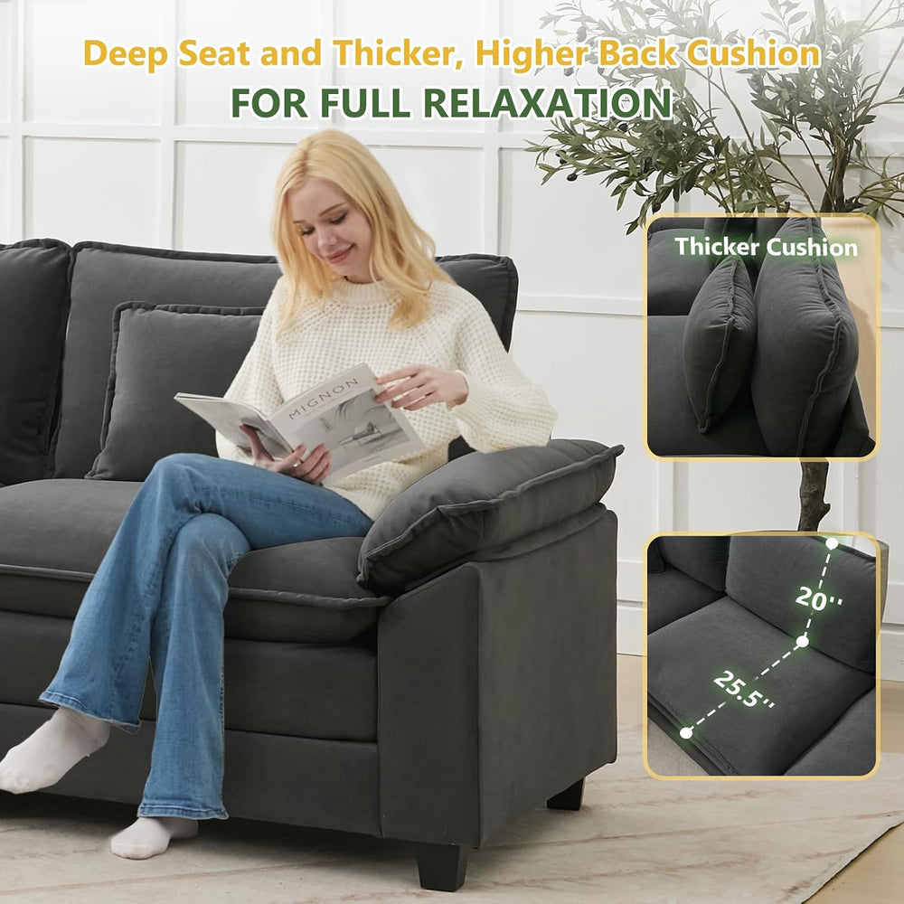 Oversized Modular Sectional Sofa Set, Convertible Deep Seat Cloud Couch with ...