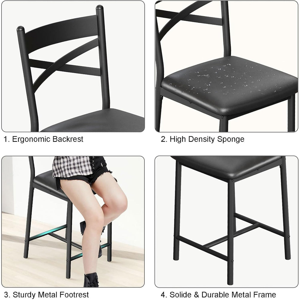 Garvee 26'' Bar Stools Set of 2, Counter Stools with Back & Thick...