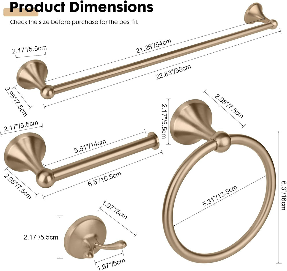 Classic 4 Pcs Champagne Bronze Bathroom Hardware Accessories Set