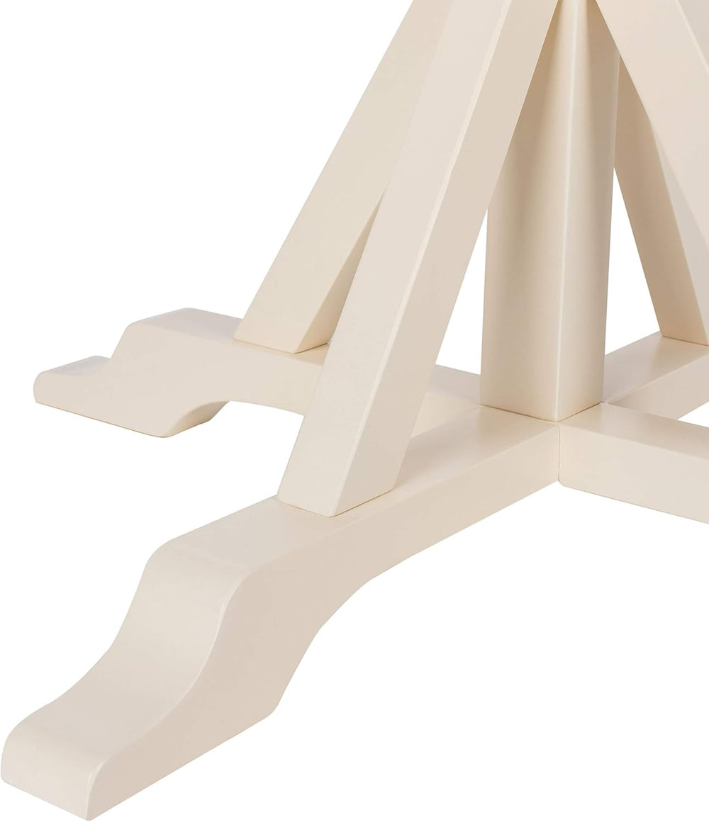 SAFAVIEH Shay Wood Dining Table, Farmhouse White/Natural Acacia DNS9205A