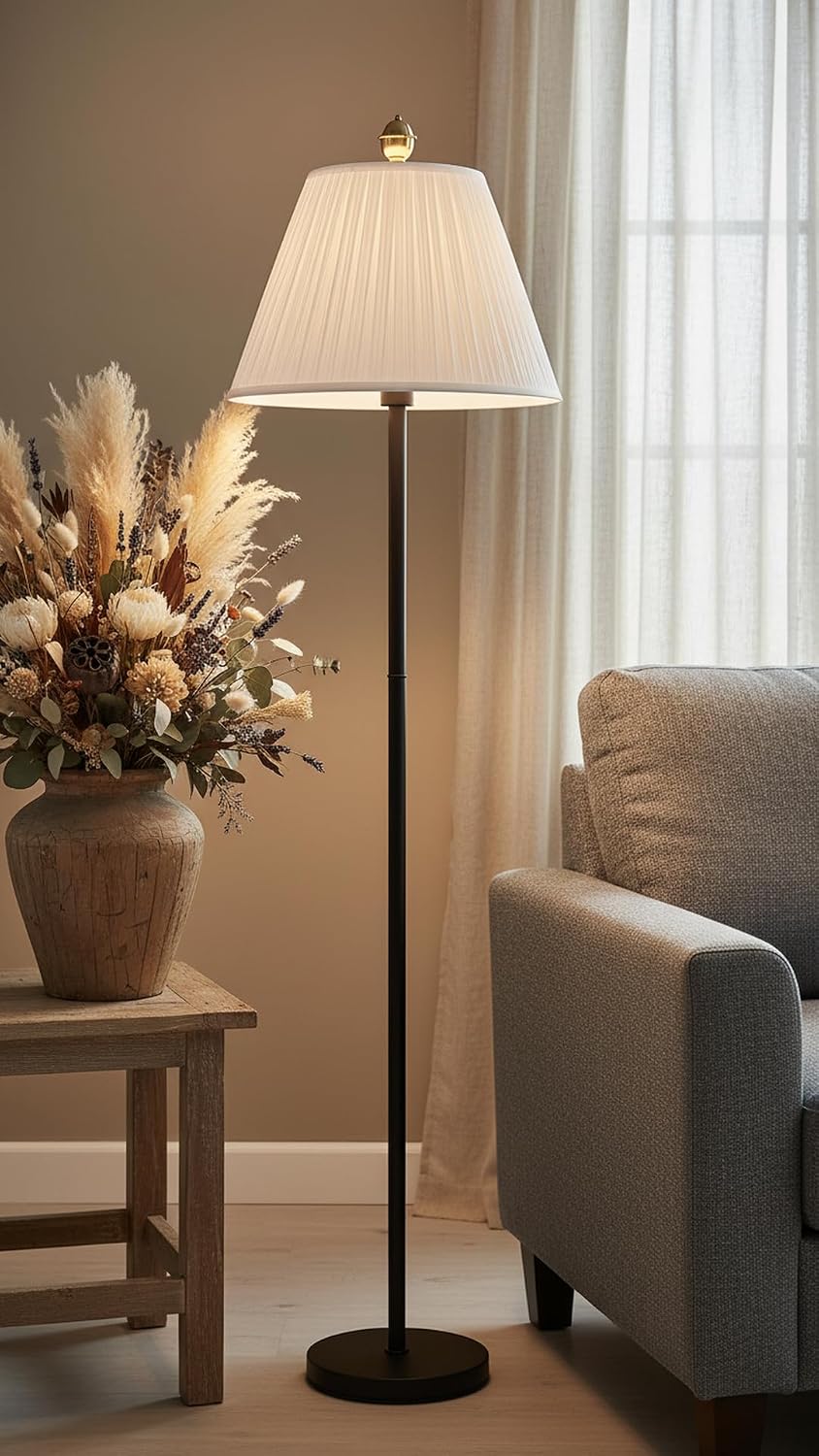 Aspen Creative 33137, Mushroom Pleated Traditional Spider Lamp Shade, Pleated...
