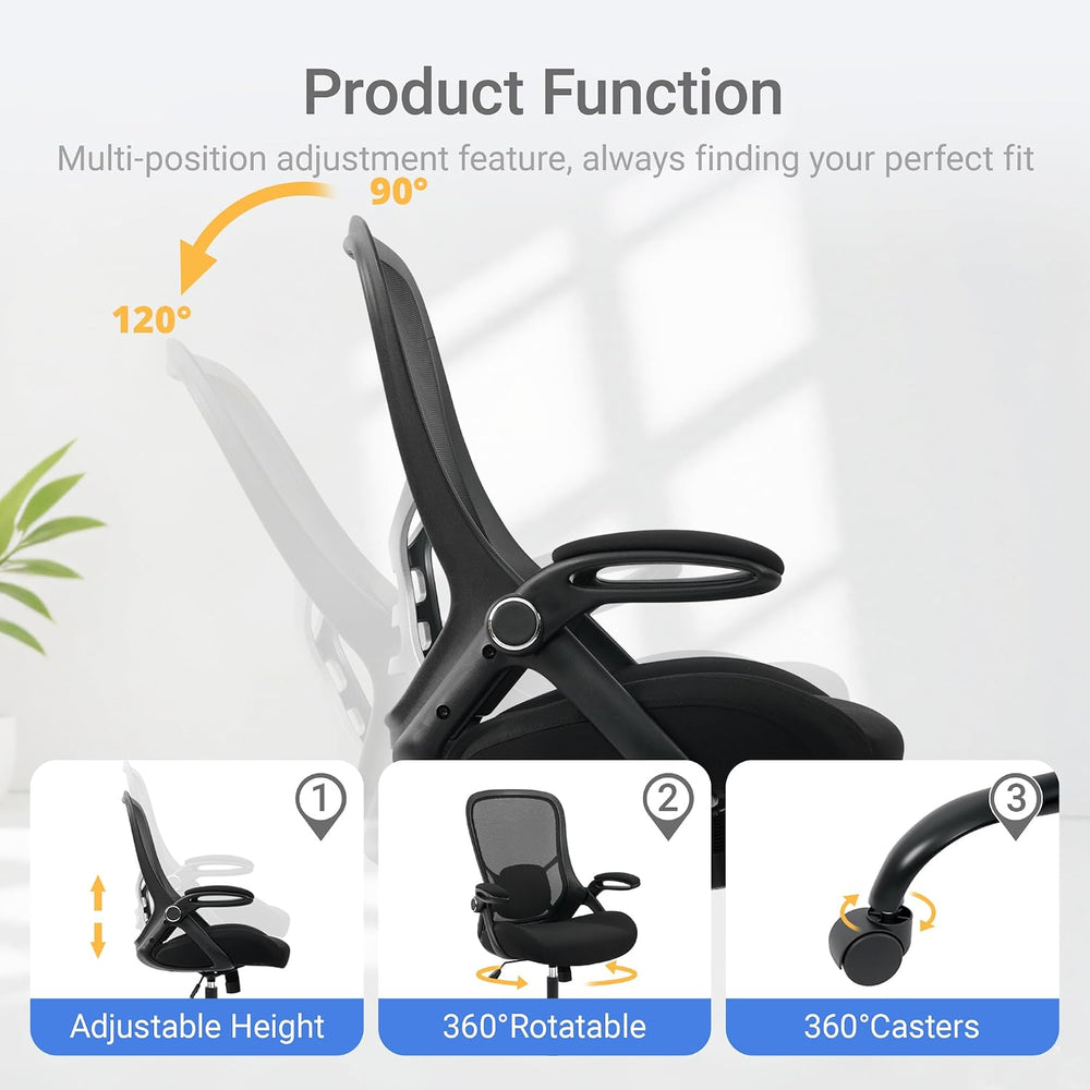 HYLONE 400lb Office Chair Big and Tall,Desk Chair with Lumbar Support,Black
