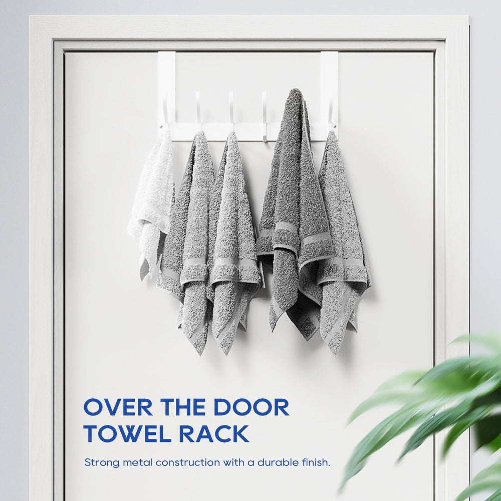 Over The Door Hooks, No Assembly Door Hanger, 2-Pack, White