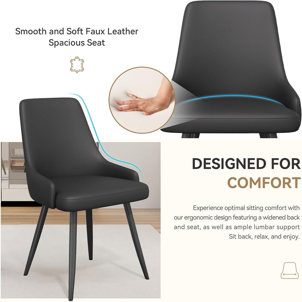 faux leather chairs set of 6, waterproof padded shown in use