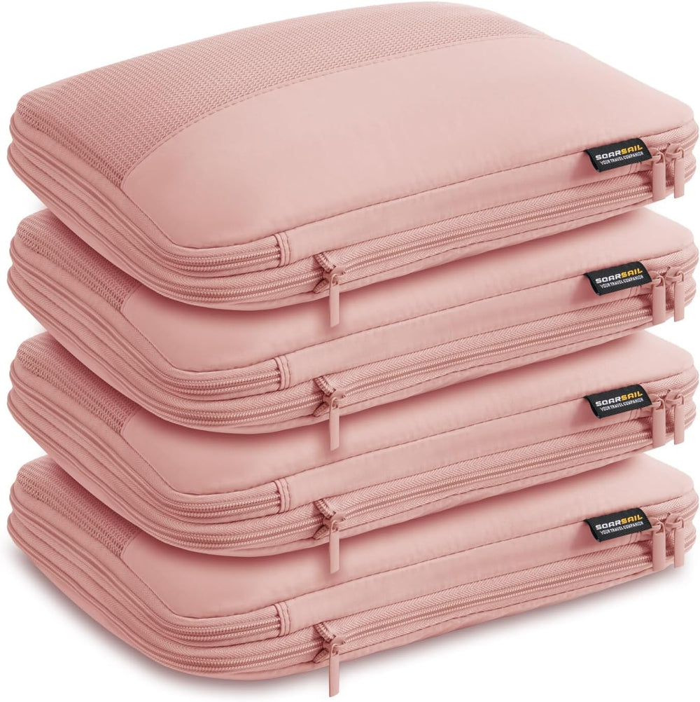 4 Medium Compression Packing Cubes for 3–7 Day Travel, Dusty Pink