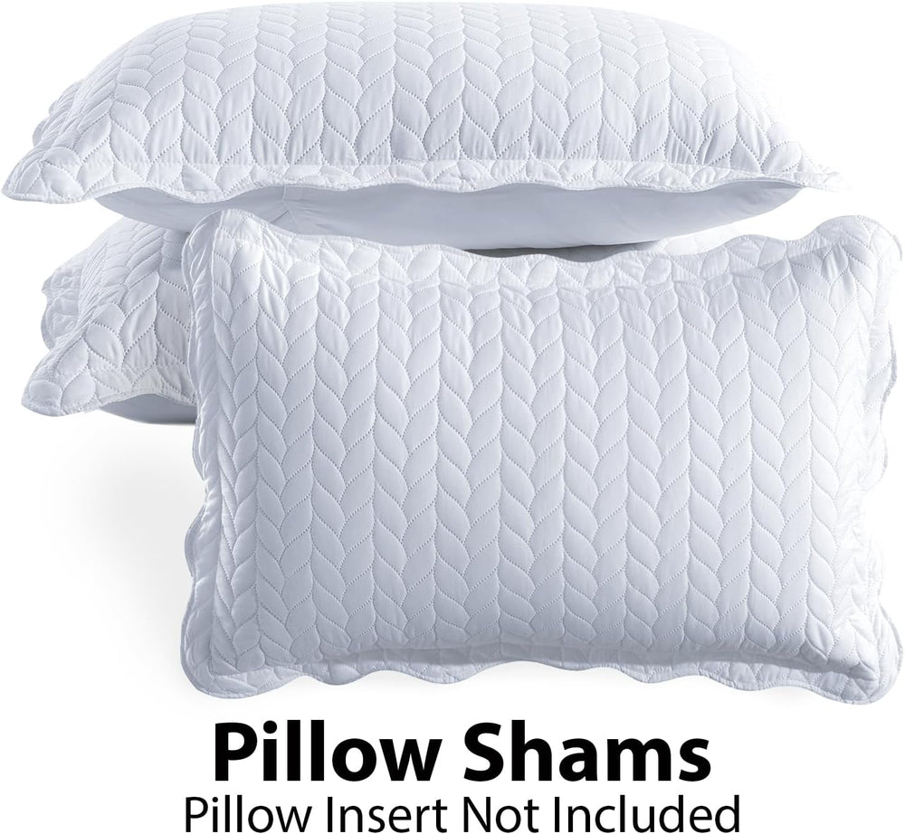 IR Imperial Rooms King Quilt White Leaf 8 Pack for Hotel Guest Bedroom