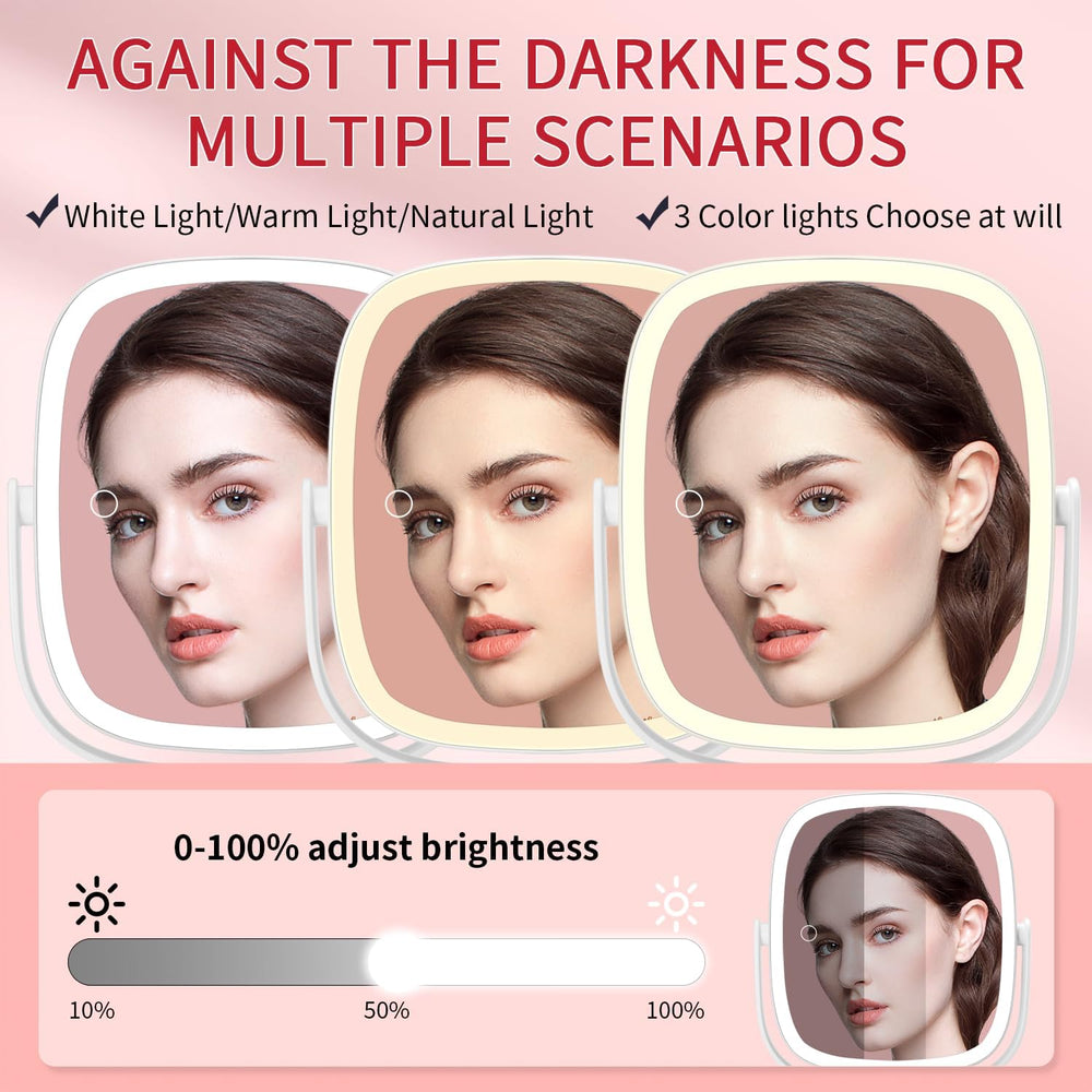 Vanmirr Lighted Makeup Mirror, Height-Adjustable with Magnification