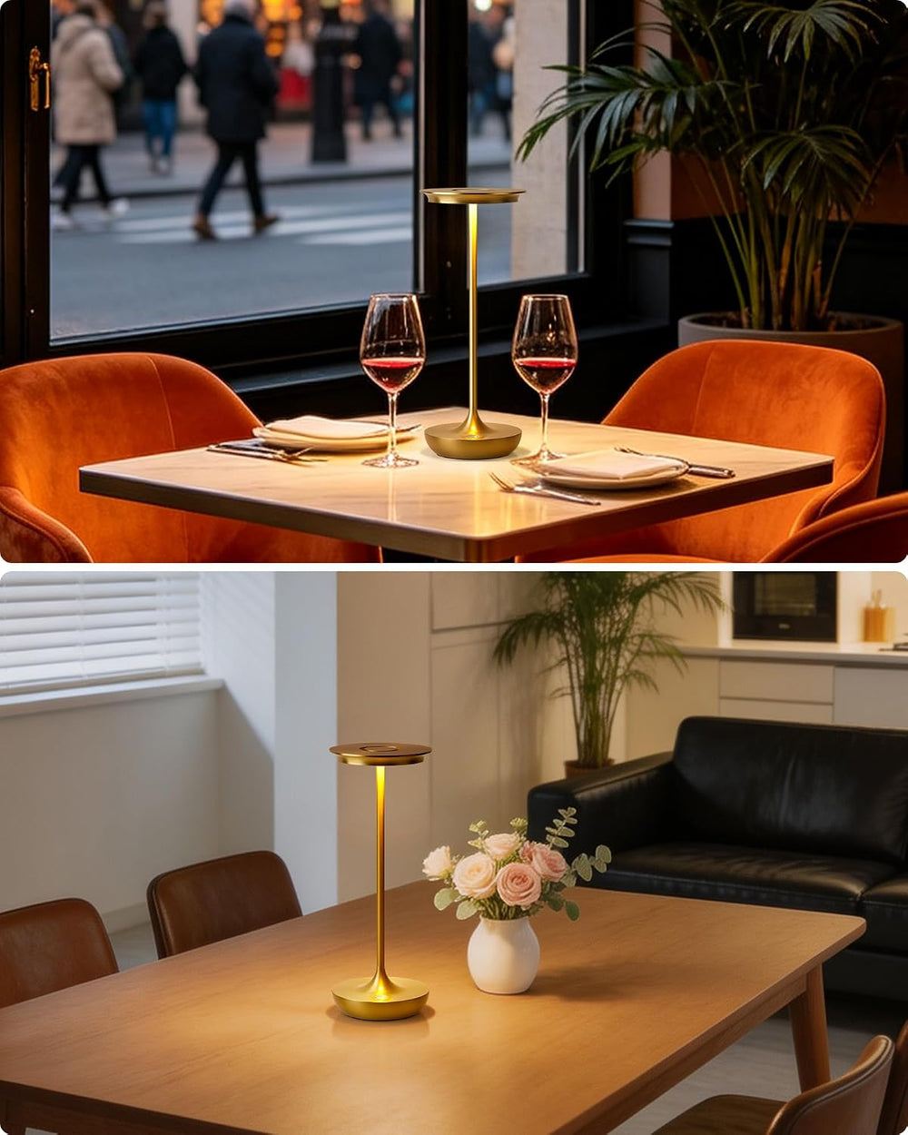 2 Pack LED Cordless Table Lamp 5000mAh Rechargeable Table Light