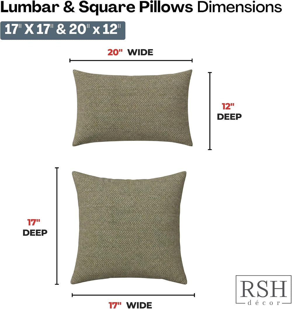 RSH DECOR: Sunbrella Lumbar & Square Pillows Set of 4 | 20" x 12&quo...