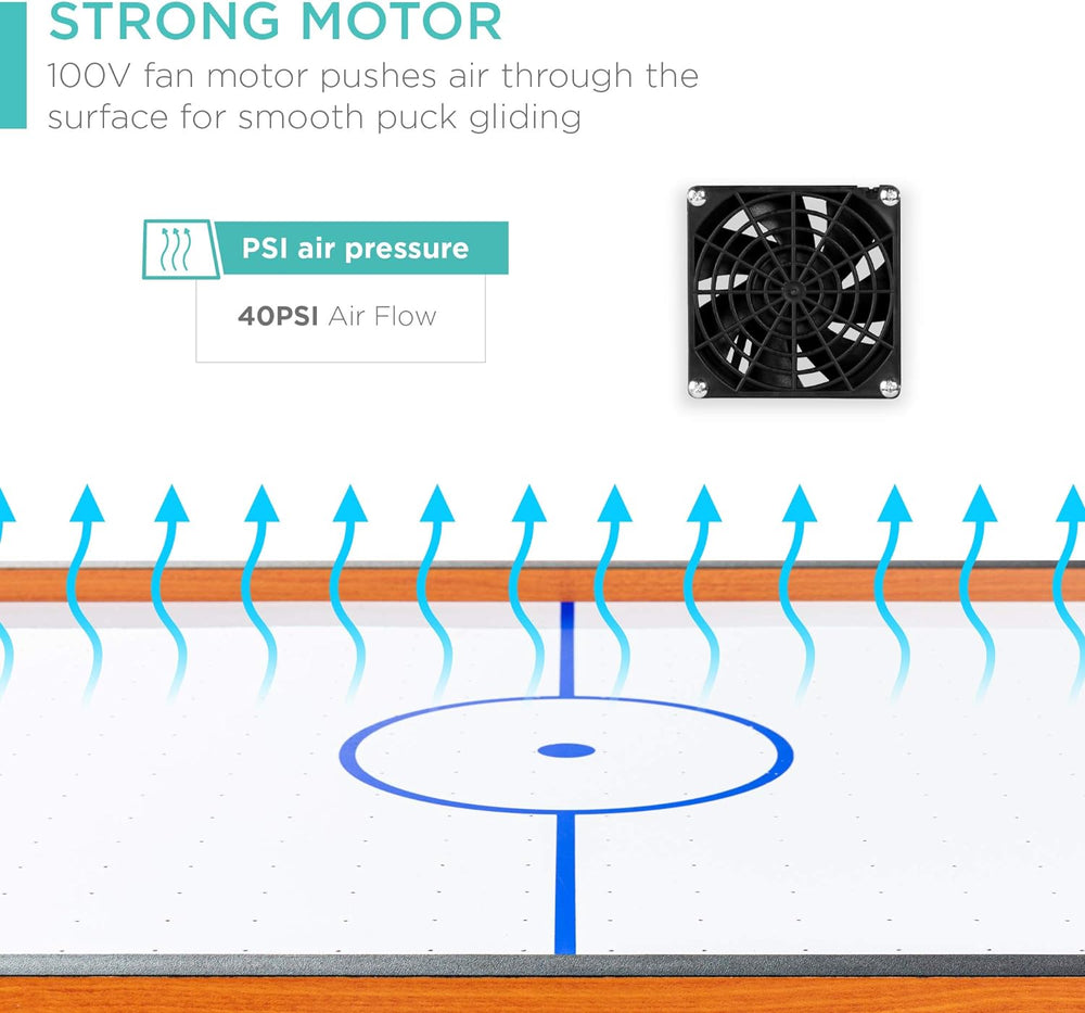 Best Choice Products Portable Tabletop Air Hockey Table for Game Room w/ 100V...