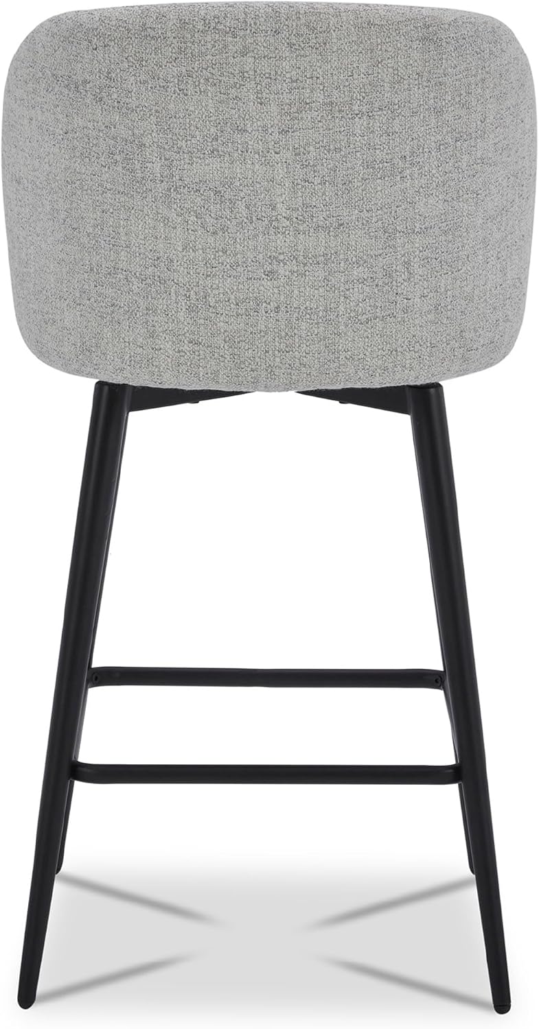Watson & Whitely Counter Height Bar Stools Set of 3, Fabric in White