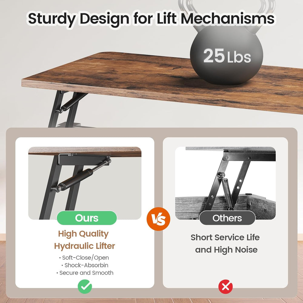 SEDETA 31.5" Lift Top Coffee Table with Storage, Square Coffee Tables fo...