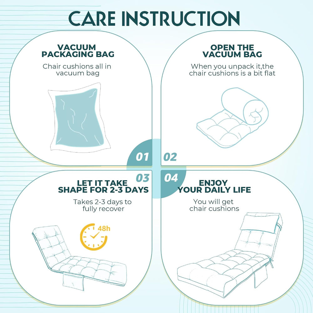 Outdoor Chaise Lounge Chair Cushion, Waterproof Outdoor Chair Cushions for Pa...