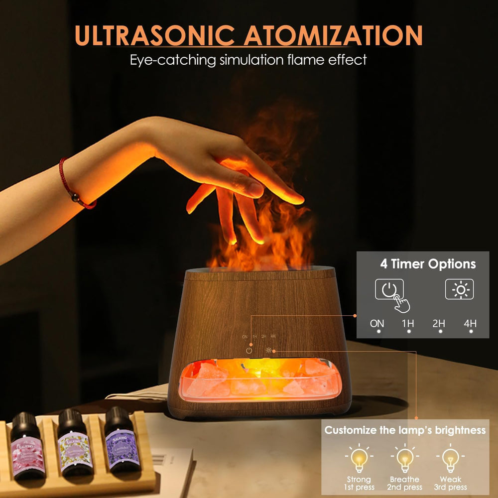 SALKING 2-in-1 Himalayan Salt Lamp Diffuser for Home, Aromatherapy Diffuser
