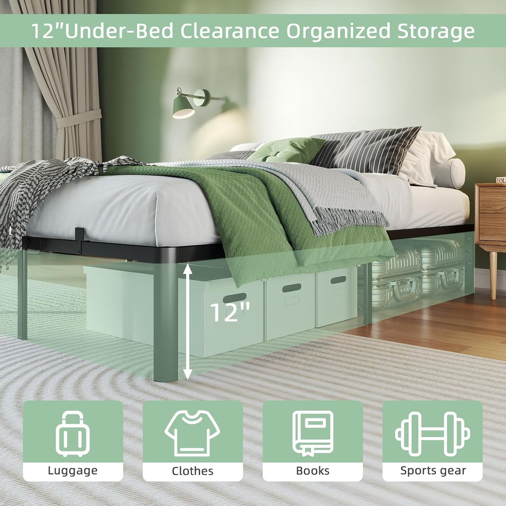 Queen Bed Frame, 14 Inch Heavy Duty Steel Platform, Noise-Free