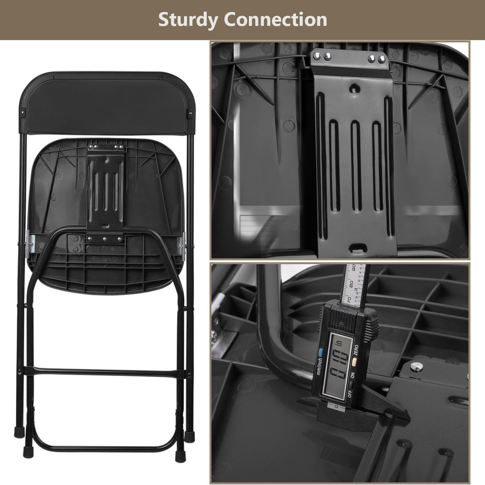 OS MOTOR Portable Heavy Duty Folding Chairs 10 Pack, Black