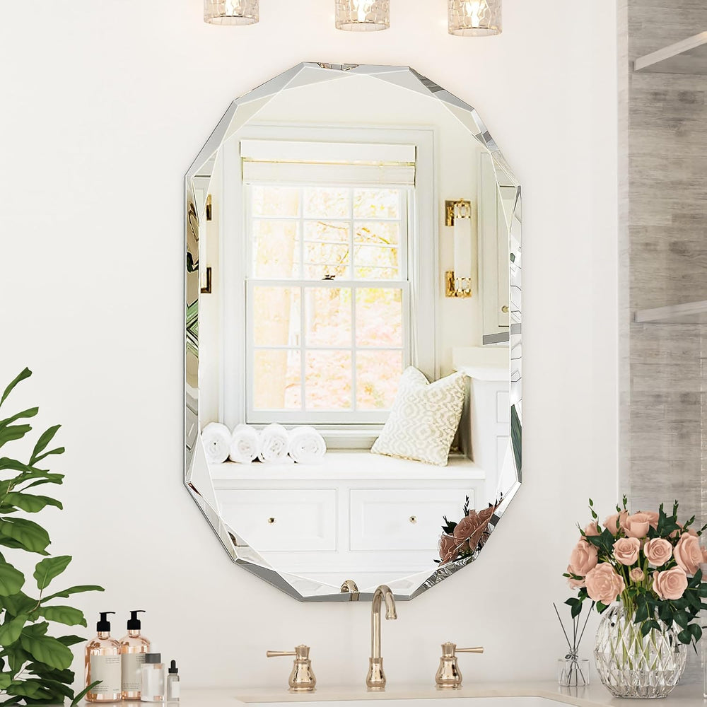 Suidia Bathroom Mirror, 24"x 36" Wall Mirror, Frameless Bathroom Mi...
