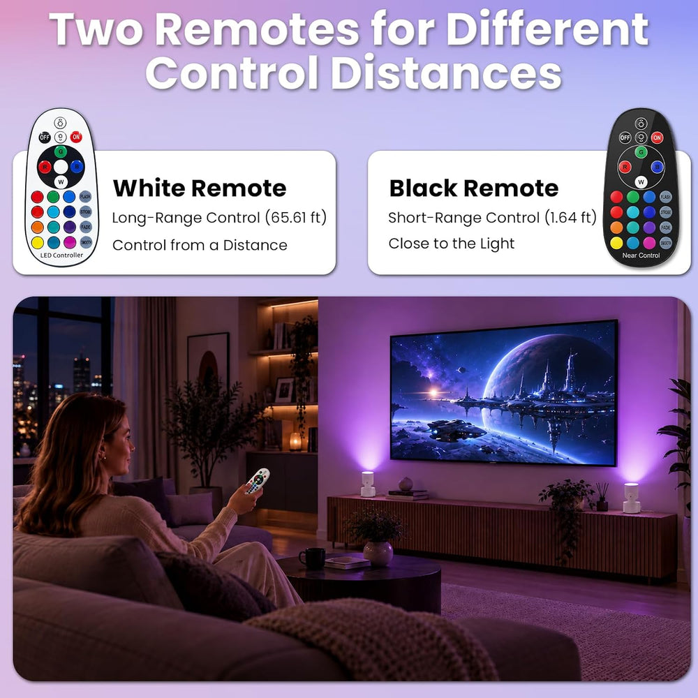 RGBW Uplights Indoor 6W,16 Static Colors,4 Dynamic Modes,5‑Level Brightness