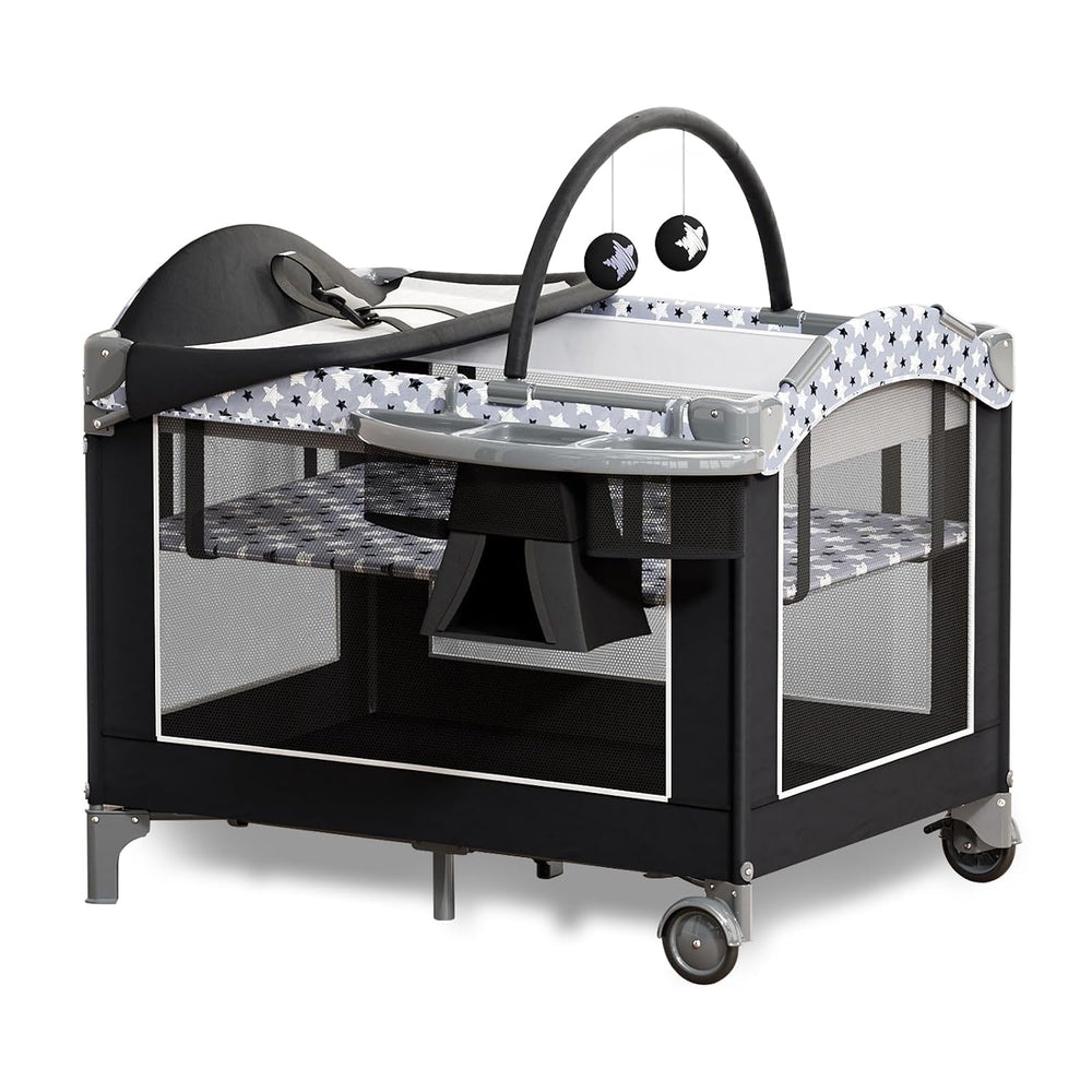 4-in-1 Pack and Play Playard with Bassinet & Changing Table