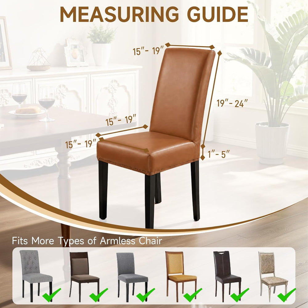 PU Leather Dining Chair Covers Waterproof Chair Covers for Dining Chairs