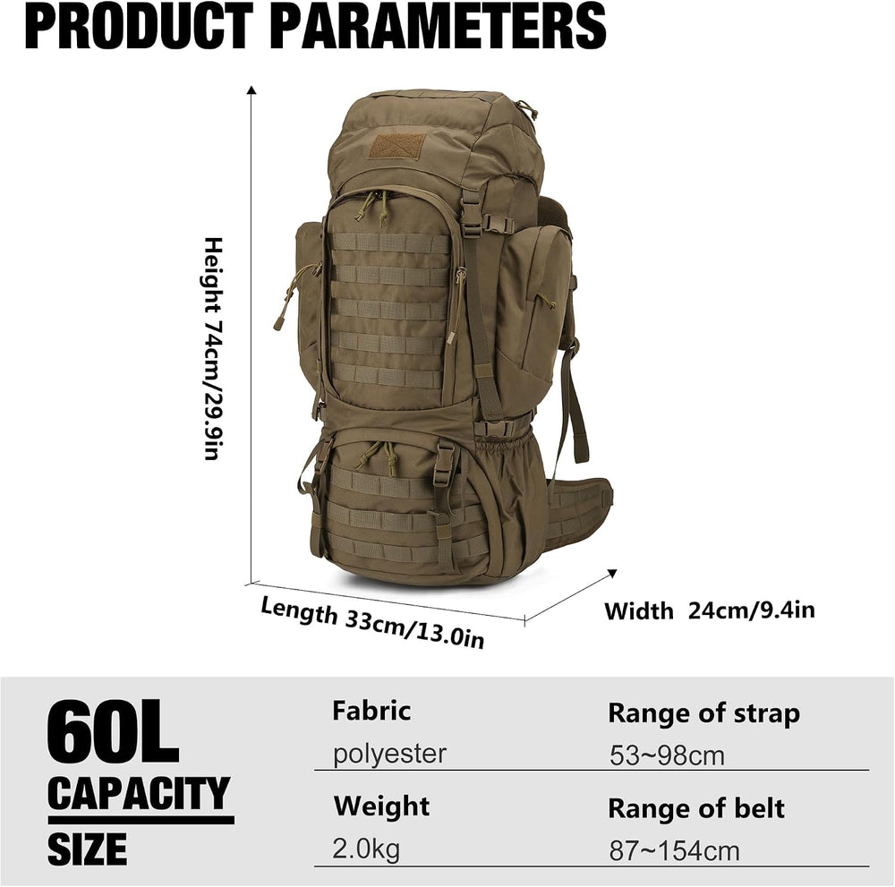 Mardingtop 60L Military Internal Frame Backpack