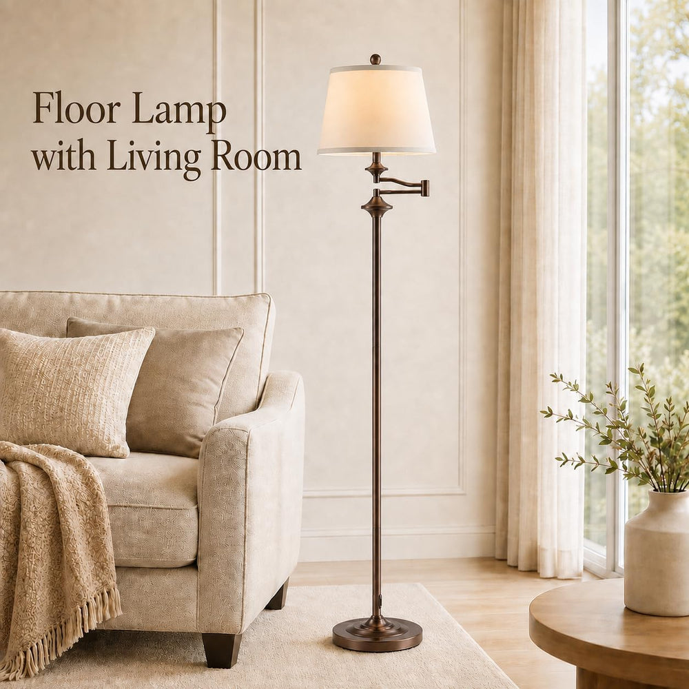 Wio-Mio Vintage Floor Lamp, 350° Adjustable Swing Arm for Living Room