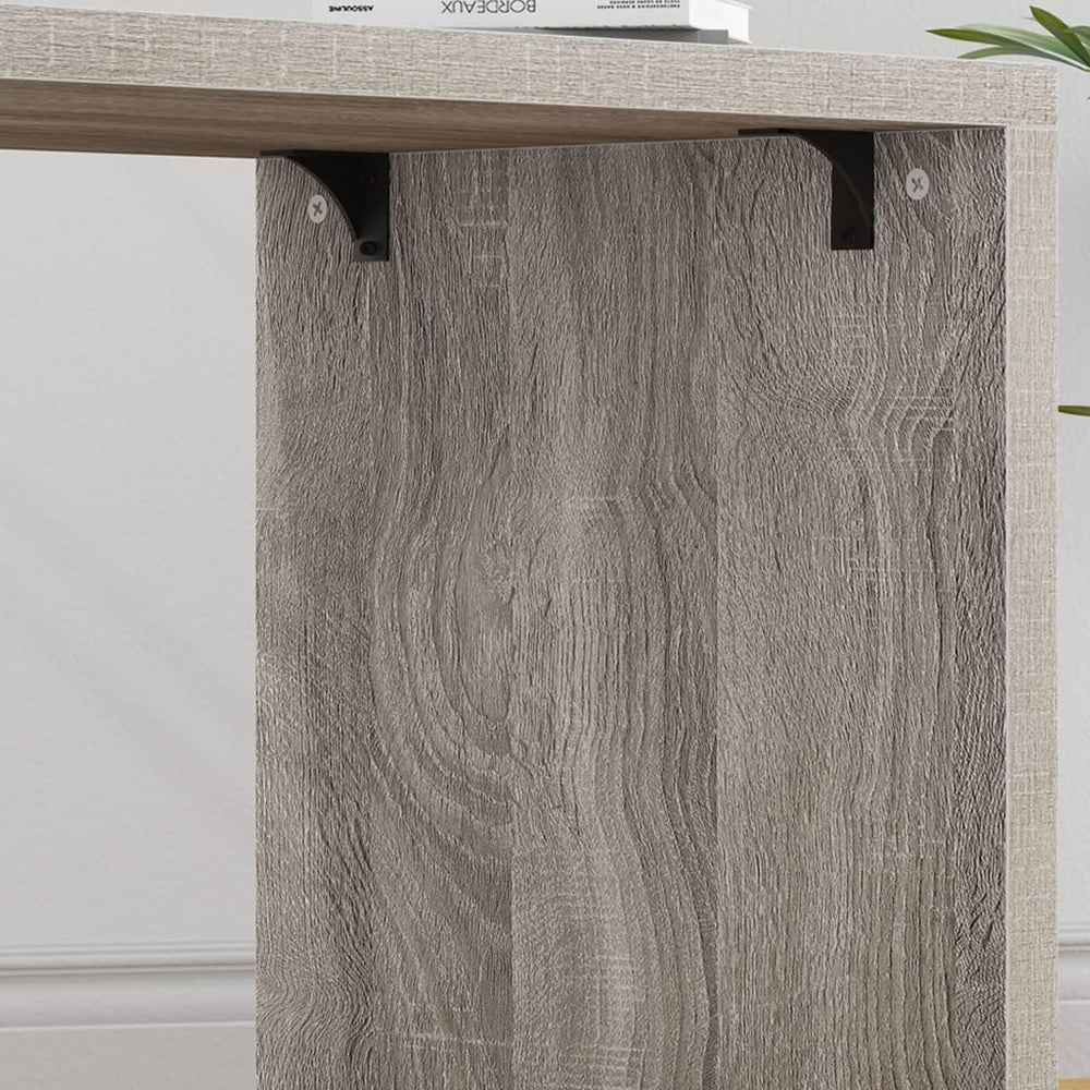 HSH Grey L Shaped Computer Corner Desk with 3 Storage Drawers 60 inch