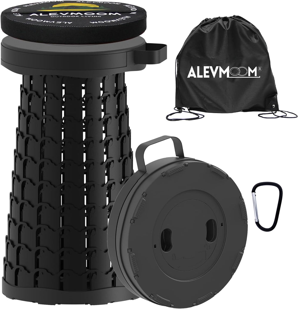ALEVMOOM Upgraded Collapsible Stool with Cushion & Bag, 18" H Portab...