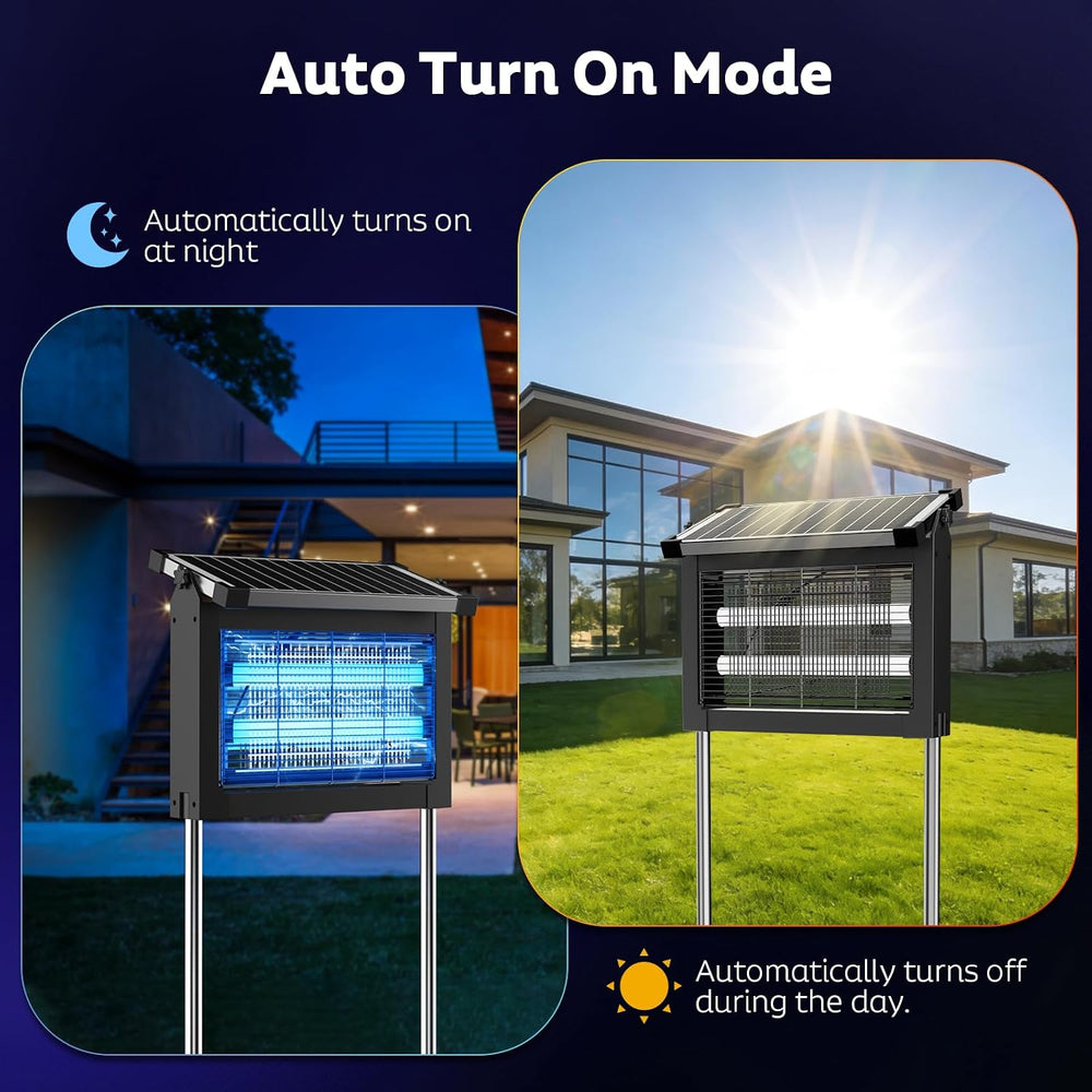 OnBeam Solar Bug Zapper Outdoor, 4500V Mosquito Zapper Fly Trap for Patio