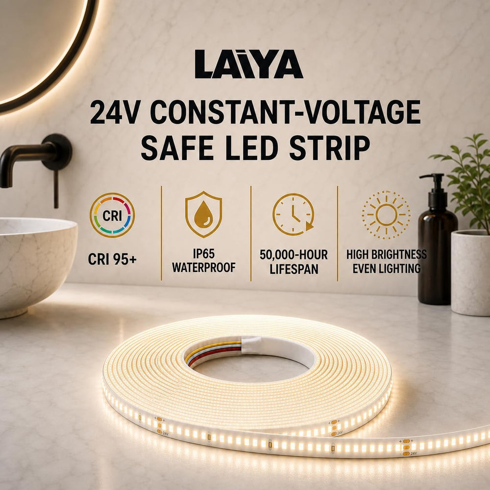 LAIYA 36 Inch Round LED Bathroom Mirror Frameless Backlit Anti-Fog Dimmable