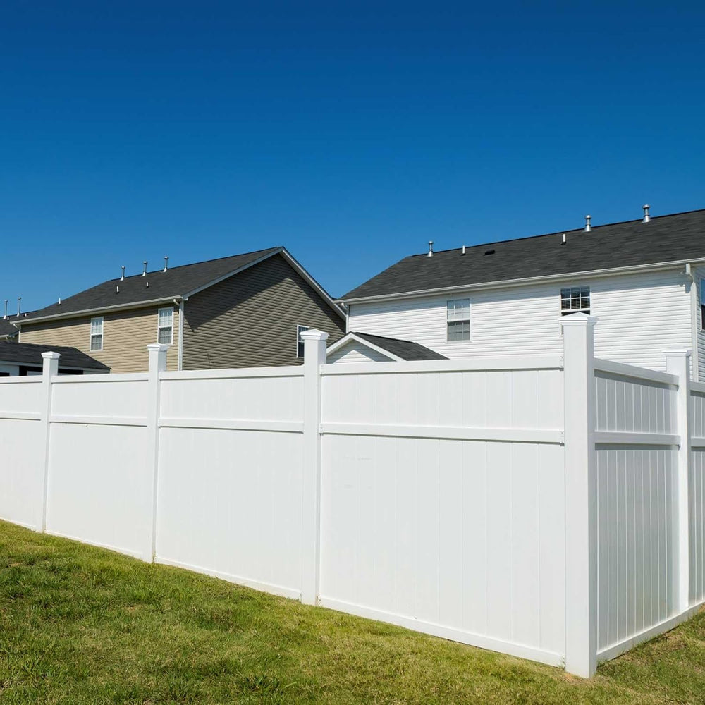 Sasylvia 4 Pcs 4 x 4 Inch Vinyl Fence Post Caps, White